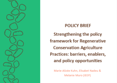 Strengthening the policy framework for Regenerative Conservation Agriculture Practices: barriers, enablers, and policy opportunities